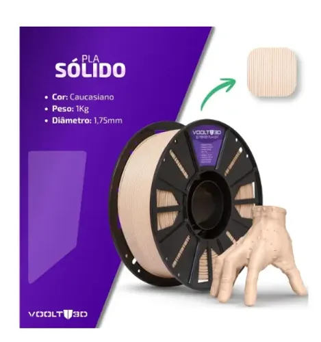 Filamento PLA cor de pele voolt 3D