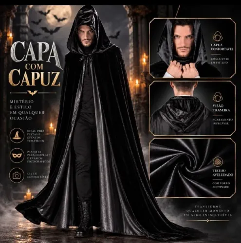 CAPA VAMPIRO /CAPA DE BRUXA /FANTASIA HALLOWEEN