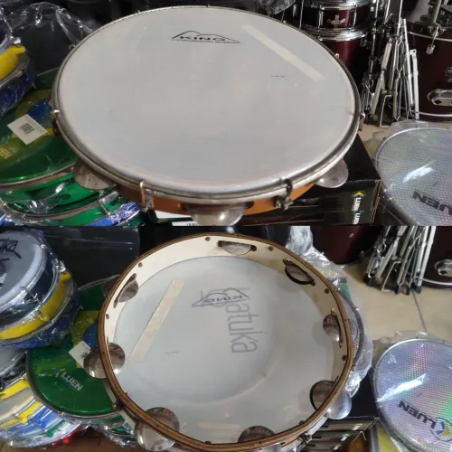 Pandeiro de madeira antigo 14"