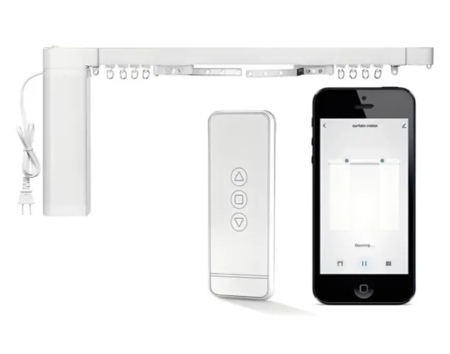 Sistema De Trilhos Motorizados Para Cortinas Moes WC-PJ520 Wi-Fi