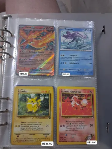 Cartas pokemon (antigas e atuais)