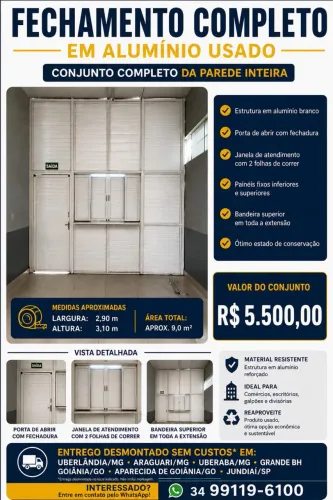 PORTA e PAREDE DE ALUMÍNIO COMPLETA