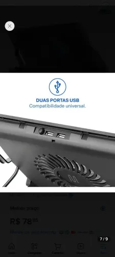 Suporte cooler gamer para notebook em metal