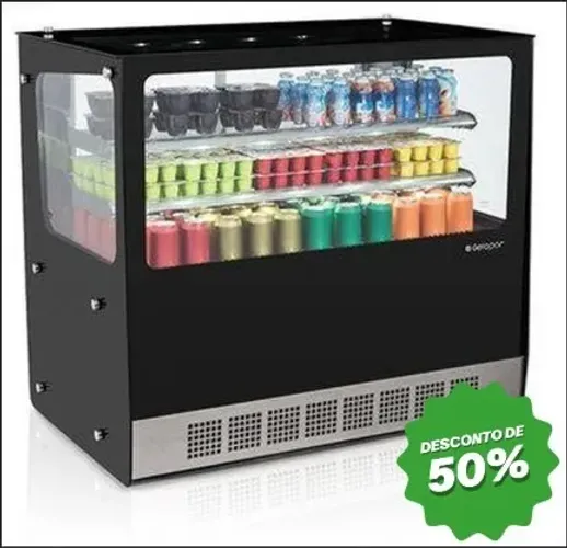 Vitrine Refrigerada Linha Gourmet Elegance Bancada Ggeb-110R - Gelopar Preto