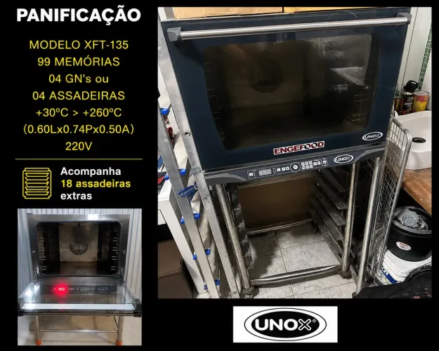 FORNO UNOX CONVECÇÃO PANIFICAÇÃO CONFEITARIA DOCERIA