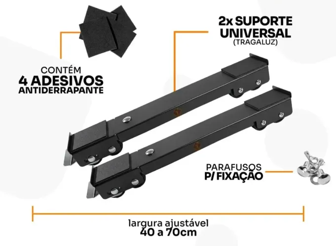 Suporte com rodinha para máquina de lavar, geladeira e etc