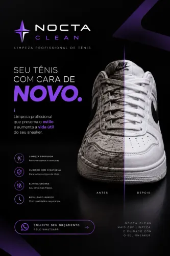Limpeza profissional de tênis