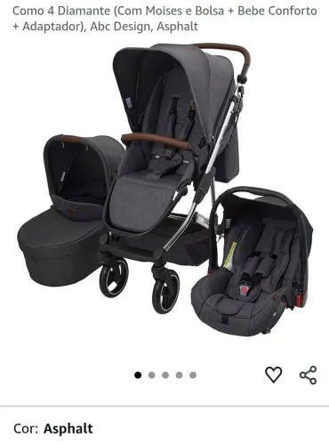 Carrinho de bebê ABC desing Como 4 Diamond 