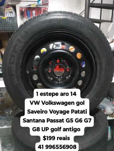 Estepe gol Saveiro Voyage Patati Santana Passat G5 G6 G7 G8 UP golf antigo aro 14 