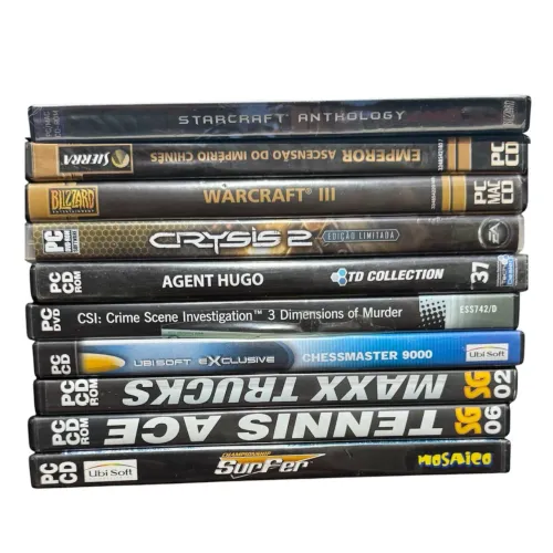 Lote com 10 jogos antigos de Computador para colecionadores