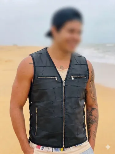 colete de couro 100% legitimo