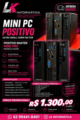 Mine pc positivo i3 8 geração 