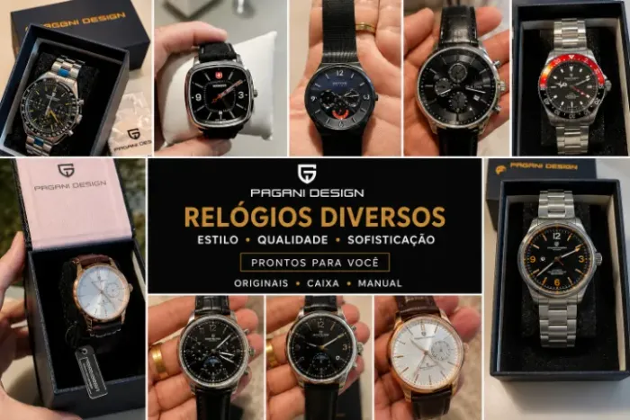 (TENHO VARIOS) CHAMA NO CHAT, Relógios Masculinos Novos Pagani Bulova Bering Wenger Montbl