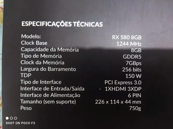 Placa de vídeo RX 580