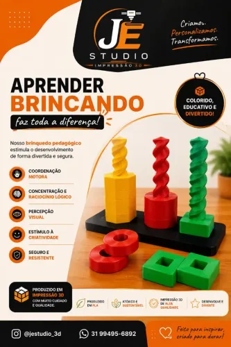 Brinquedo pedagógico para coordenação motora