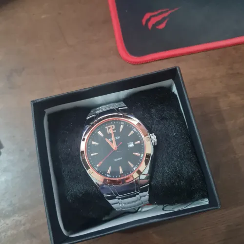 Relógio Curren aço com Bisel Rosé Masculino novo