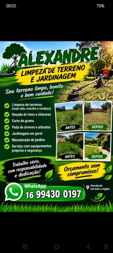 Faço limpeza de terreno e jardinagem e entulho