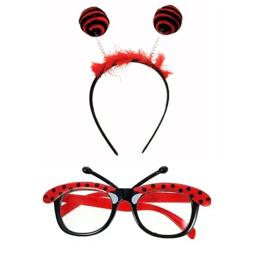 Tiara de Joaninha e Óculos de Joaninha Infantil - Kit Acessórios infantil