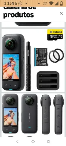 Kit Câmera de ação Insta 360 (13 ítens)