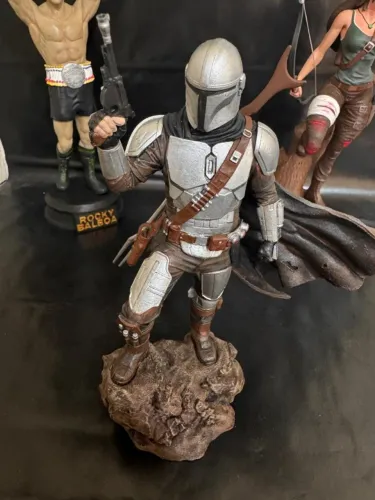 star wars mandalorian mandaloriano Colecionaveis Etatua Action Figure