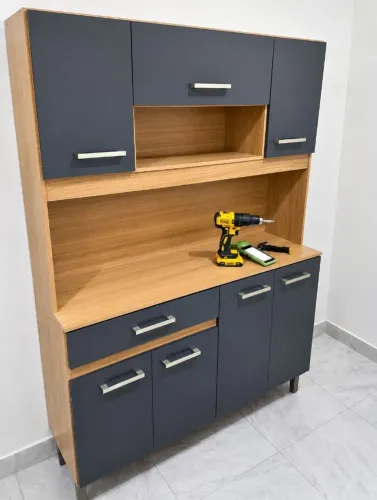 Armário de cozinha novo cinza