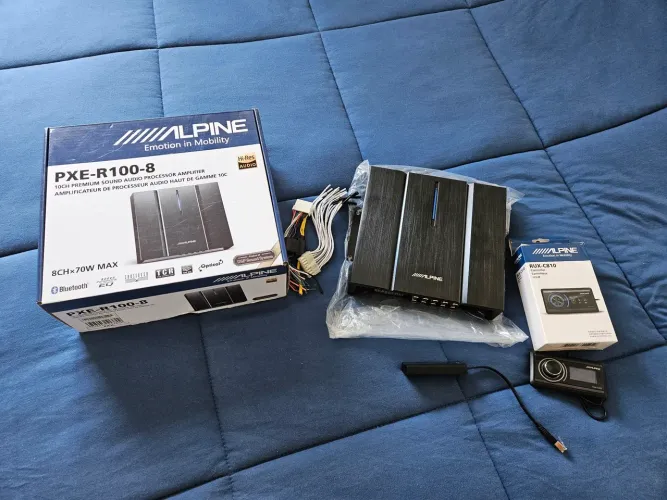 Processador DSP amplificador Alpine PXE R100-8 10 canais + rux + BT ZERADO!