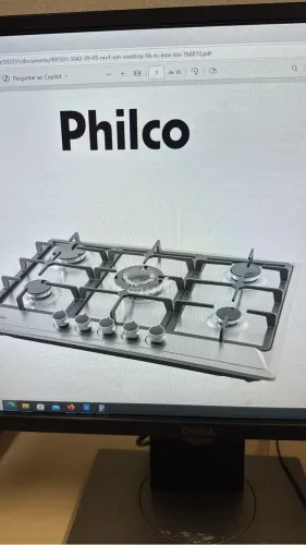 Cooktop Gourmet Philco 5 bocas inox