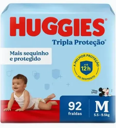128 fraldas Huggies Tripla Proteção - Tamanho M