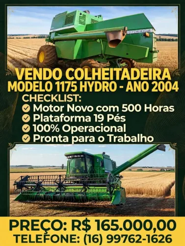 Colheitadeira 1175 / Motor Novo