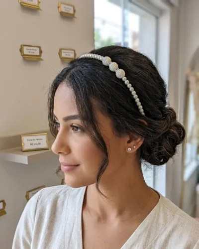 Tiara de pérola linha luxo Premium