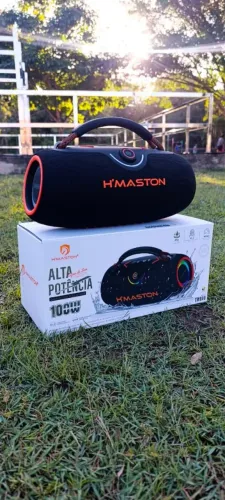 Caixa de som bombox potente h' mastom bluetooth h