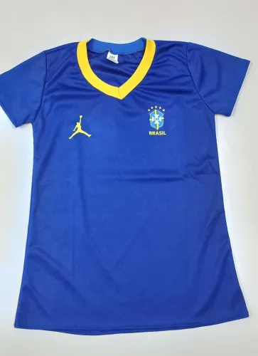 Grade camisa do Brasil azul Feminina