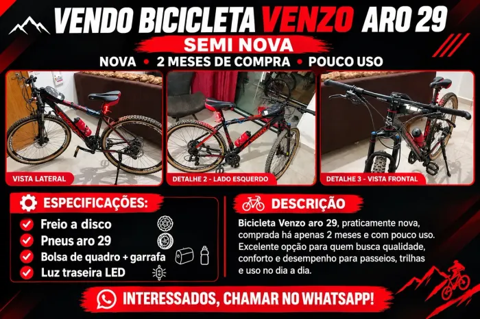 BICICLETA VENZO ARO 29