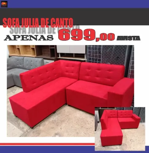 sofa julia simples vermelho 