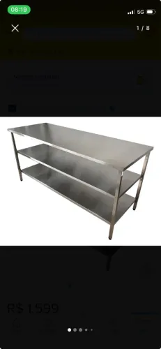 Mesa Inox 2 Prateleira