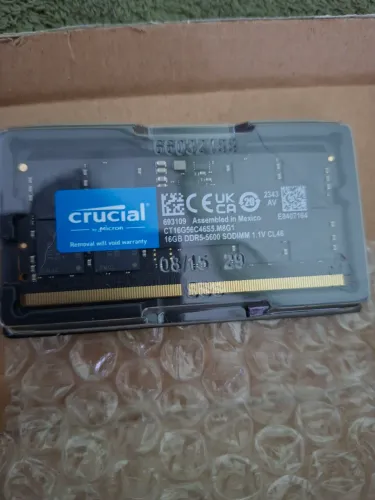 Memória Crucial ddr5 16gb 5600Mhz Cl 46