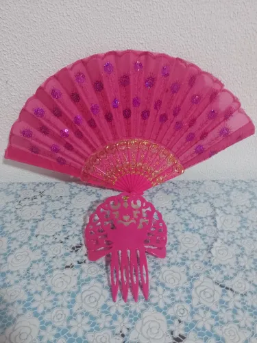 Leque e peineta conjunto