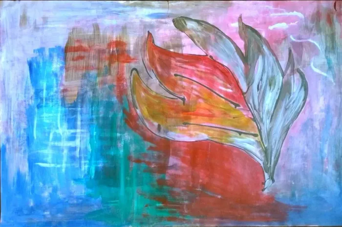Quadro - pintura em acrílico sobre papel 350gr 96,5 x 66,5cm