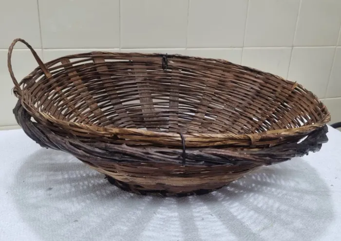 Cesto Balaio Fibra Natural Legítima Vime Cipó Antigo Anos 90