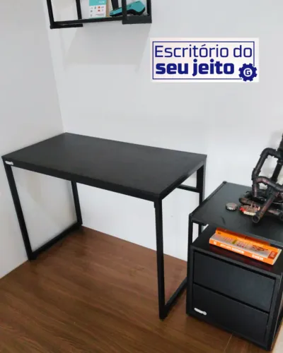 Mesa de Escritório Reforçada 1m NOVA Estilo Industrial Multiuso para Computador Notebook