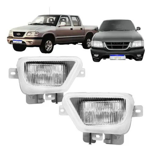 Par Farol Auxiliar Neblina S10 Blazer 1999 2000 Lente Vidro Transparente/ambos