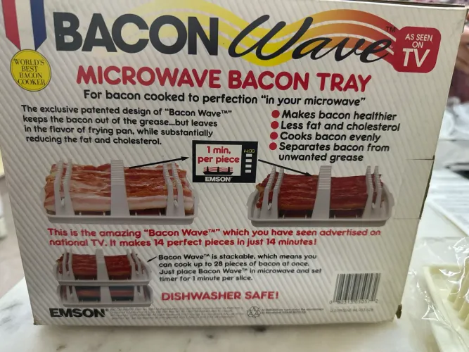 BaconWave - bandeja para bacon no micro-ondas (produto novo, lacrado, com caixa e manual).