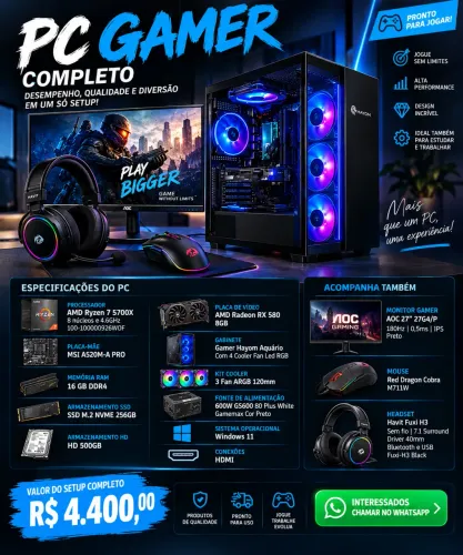 Computador Gamer - Novíssimo