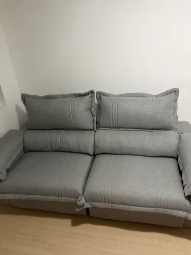 Sofá nivus king house linho cinza 2,30 semi novo 4 meses de uso