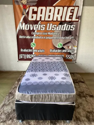 Cama box solteiro base + colchão usada ((ENTREGO GRÁTIS))