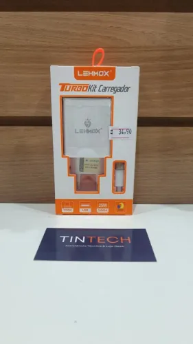Kit Carregador Lehmox Turbo 25W USB-C + Cabo