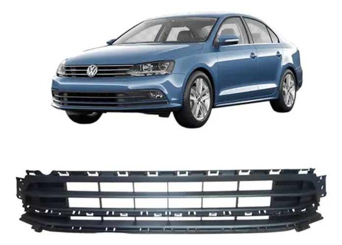 Grade Inferior Parachoque Dianteiro Jetta 2015 2018 S/furo Preto