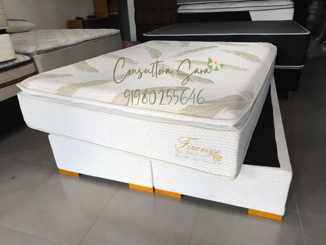 CAMA BOX DE LUXO TAMANHO QUEEN DISPONÍVEL À PRONTA-ENTREGA 