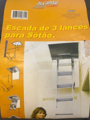 ESCADA DE SÓTÃO ALULEV 3 LANCES - NOVA NA CAIXA