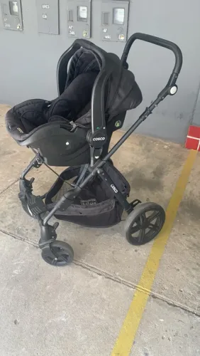 Carrinho de Bebê Cosco Completo + Bebê Conforto + Base de Fixação
